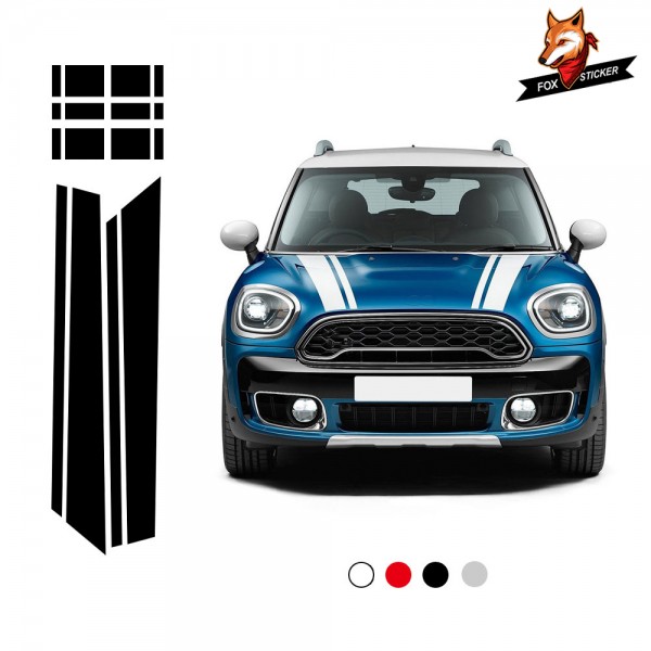 Car Styling Front Bonnet Rear Stripes Hood Trunk Engine Cover Decal Car Stickers Auto Sport Styling Vinyl for BMW Mini F60